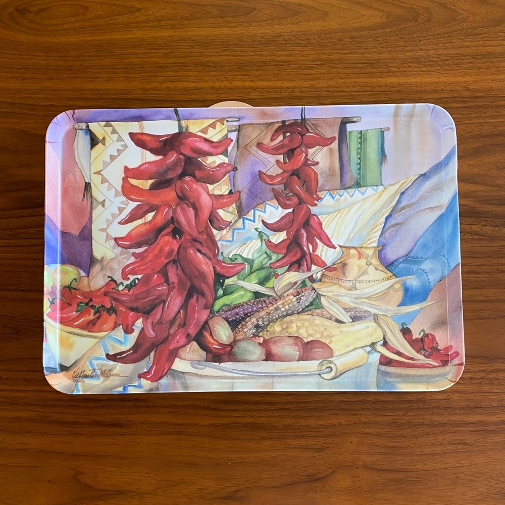 Large Colorful “Chili Themed” Italian Melamine Tray. 12 x 18 inches